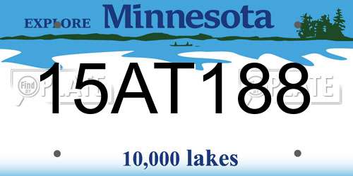 15AT188 Minnesota License Plate
