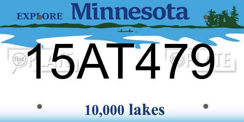 15AT479 Minnesota License Plate