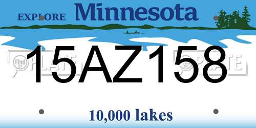 15AZ158 Minnesota License Plate