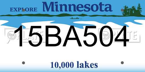 15BA504 Minnesota License Plate