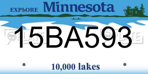 15BA593 Minnesota License Plate