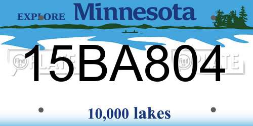 15BA804 Minnesota License Plate