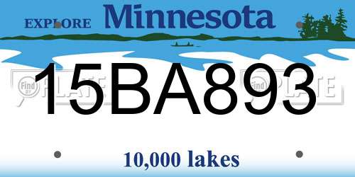 15BA893 Minnesota License Plate