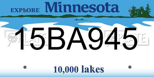 15BA945 Minnesota License Plate