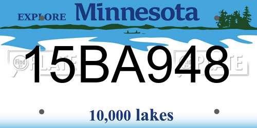 15BA948 Minnesota License Plate