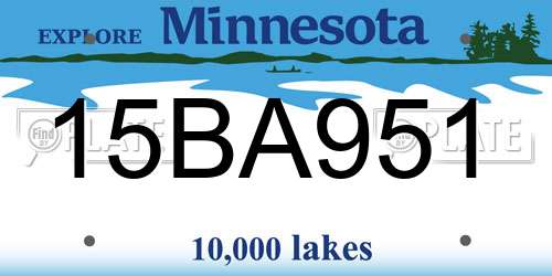 15BA951 Minnesota License Plate