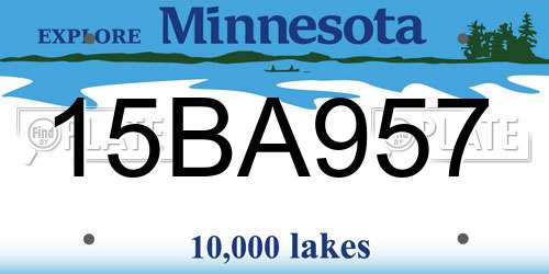 15BA957 Minnesota License Plate