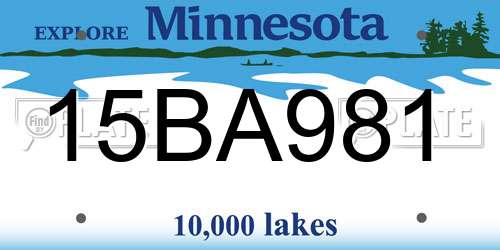 15BA981 Minnesota License Plate