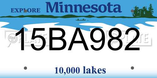 15BA982 Minnesota License Plate