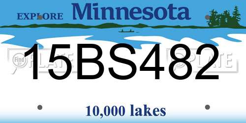 15BS482 Minnesota License Plate