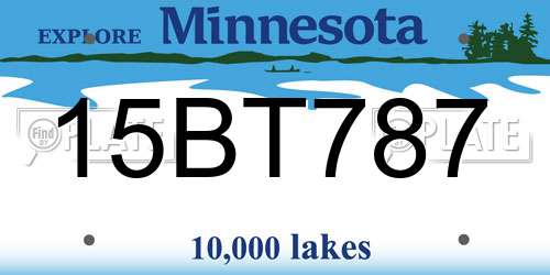 15BT787 Minnesota License Plate