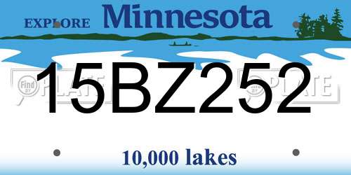 15BZ252 Minnesota License Plate