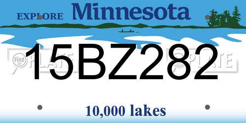 15BZ282 Minnesota License Plate