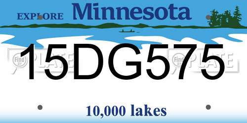 15DG575 Minnesota License Plate
