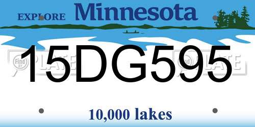 15DG595 Minnesota License Plate