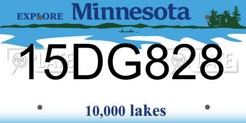 15DG828 Minnesota License Plate