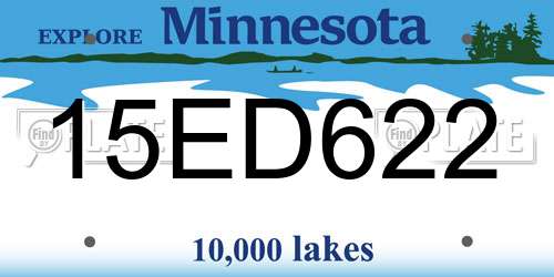 15ED622 Minnesota License Plate