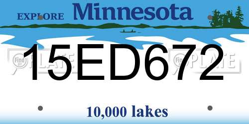15ED672 Minnesota License Plate