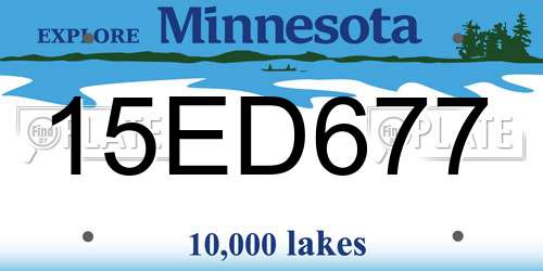 15ED677 Minnesota License Plate