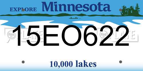 15EO622 Minnesota License Plate