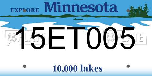 15ET005 Minnesota License Plate