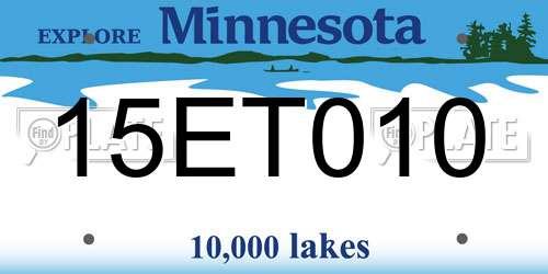 15ET010 Minnesota License Plate