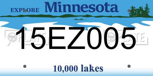 15EZ005 Minnesota License Plate
