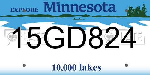 15GD824 Minnesota License Plate