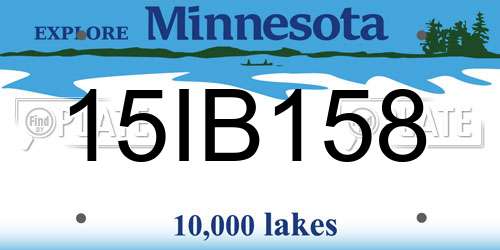 15IB158 Minnesota License Plate