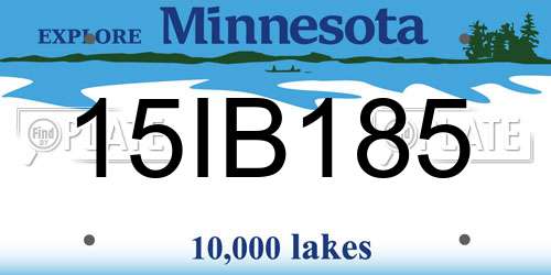 15IB185 Minnesota License Plate