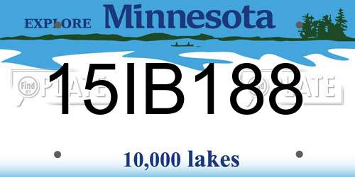 15IB188 Minnesota License Plate