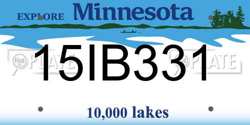 15IB331 Minnesota License Plate