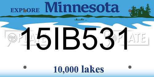 15IB531 Minnesota License Plate