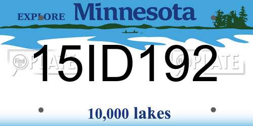 15ID192 Minnesota License Plate