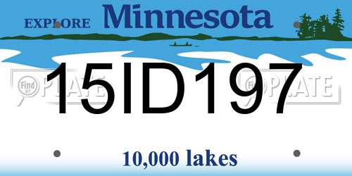 15ID197 Minnesota License Plate