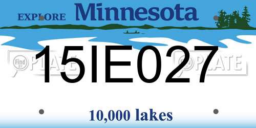15IE027 Minnesota License Plate