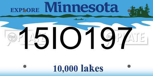 15IO197 Minnesota License Plate