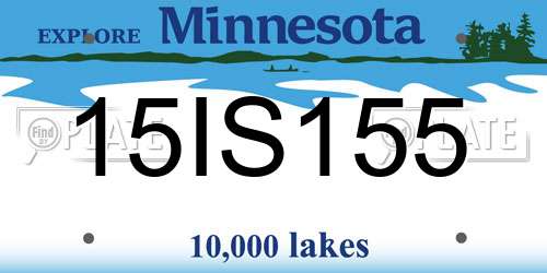15IS155 Minnesota License Plate
