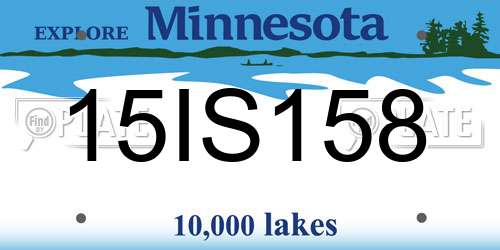 15IS158 Minnesota License Plate