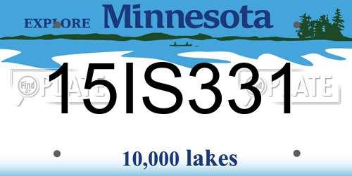 15IS331 Minnesota License Plate