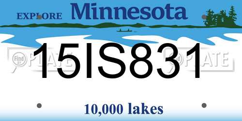 15IS831 Minnesota License Plate