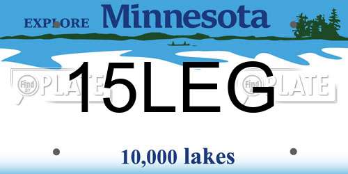15LEG Minnesota License Plate