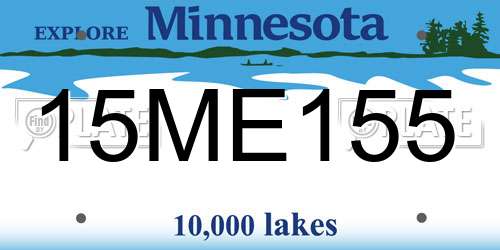 15ME155 Minnesota License Plate