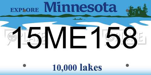 15ME158 Minnesota License Plate