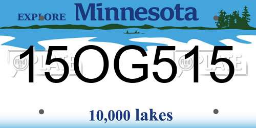 15OG515 Minnesota License Plate