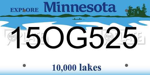 15OG525 Minnesota License Plate