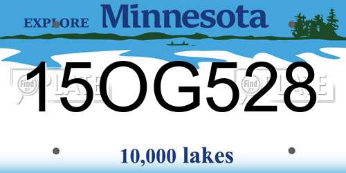 15OG528 Minnesota License Plate