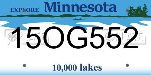 15OG552 Minnesota License Plate