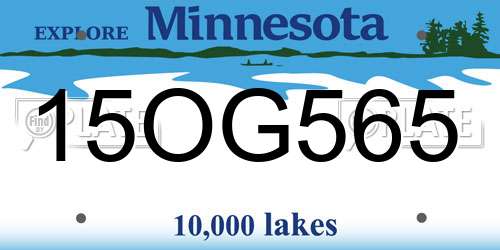 15OG565 Minnesota License Plate