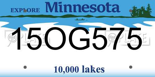 15OG575 Minnesota License Plate